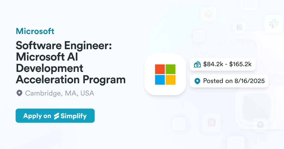 Software Engineer Microsoft AI Development Acceleration Program
